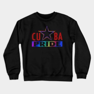 Cuba Gay Pride Star Rainbow Crewneck Sweatshirt